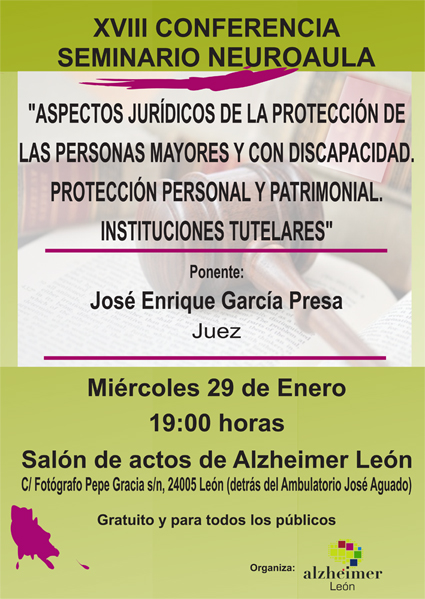 cartel conferencia neuroaula alzheimer leon