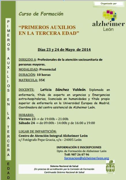 cartel curso formación primeros auxilios