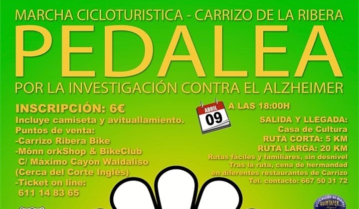 Cartel Marcha ciclturista Pedalea Carrizo de la Ribera 09 de abril 2022