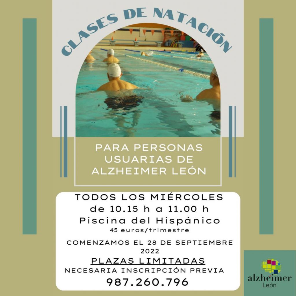 cartel clases natacion para personas usuarias servicios Alzheimer León