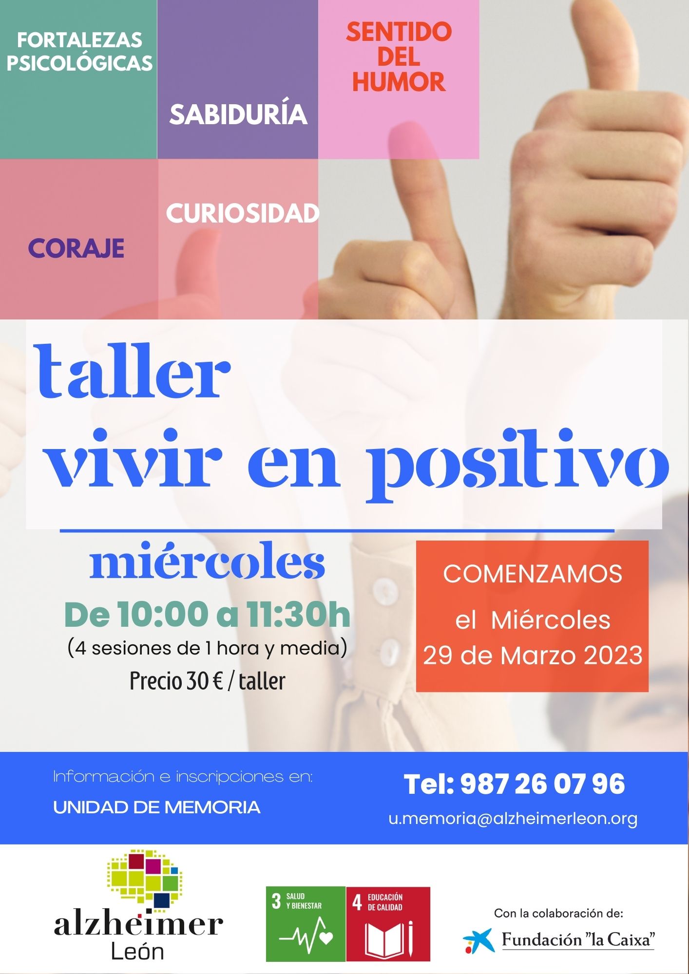 taller vivir en positivo para tener recursos y cuidarnos 2023