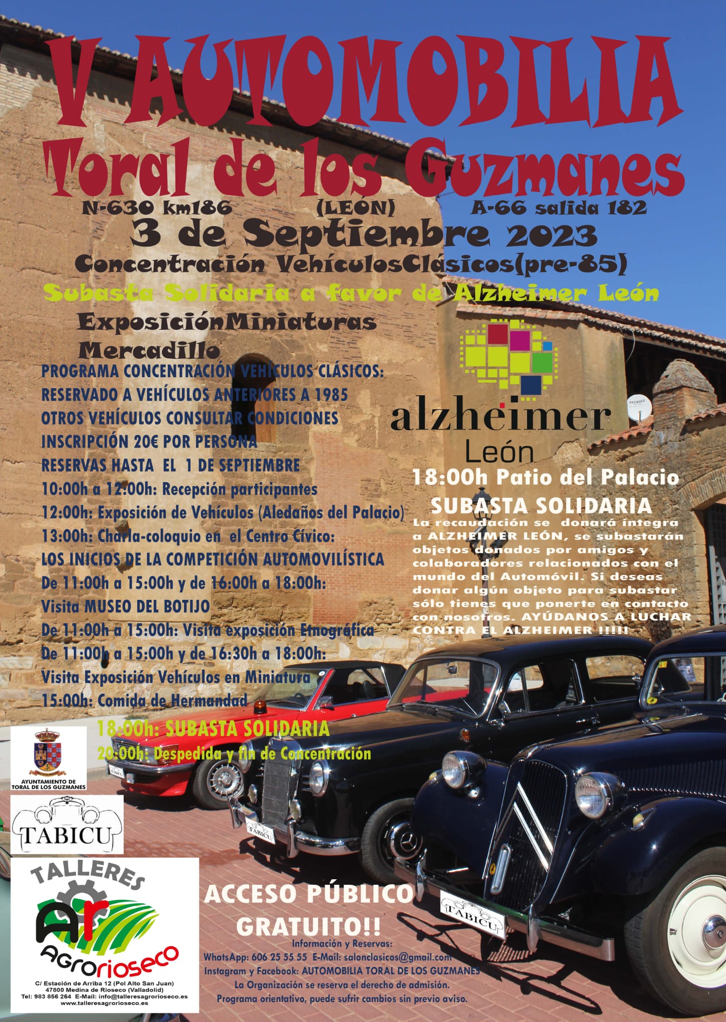 Cartel Automobilia Toral de los Guzmanes 03 Septiembre de 2023