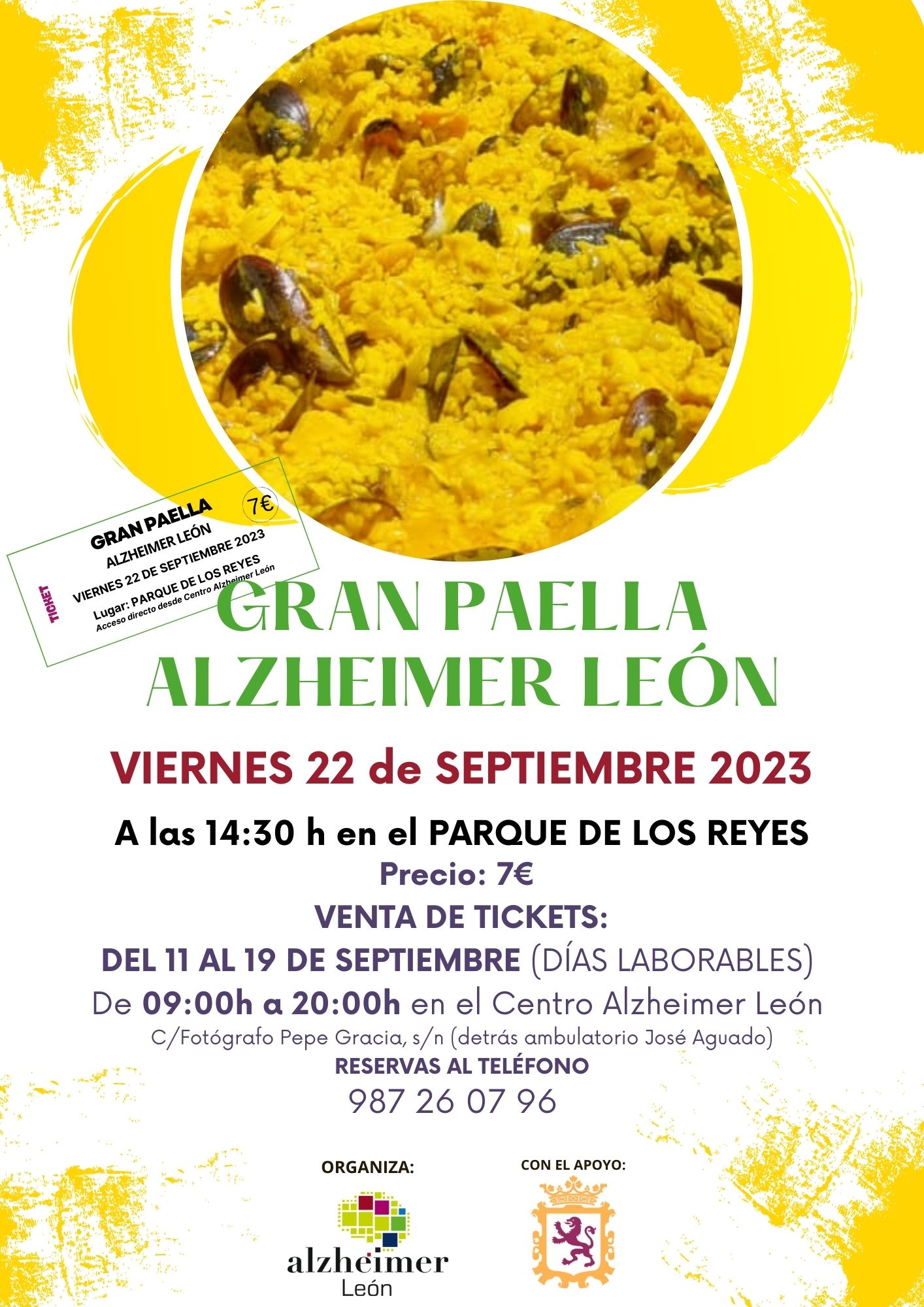 cartel gran paella de Alzheimer León viernes 22 de septiembre de 2023