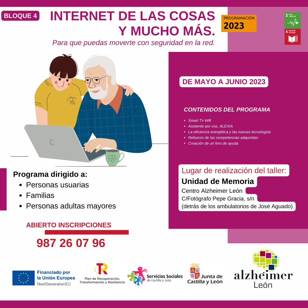cartel de talleres para aprender a moverse por la red con seguridad
