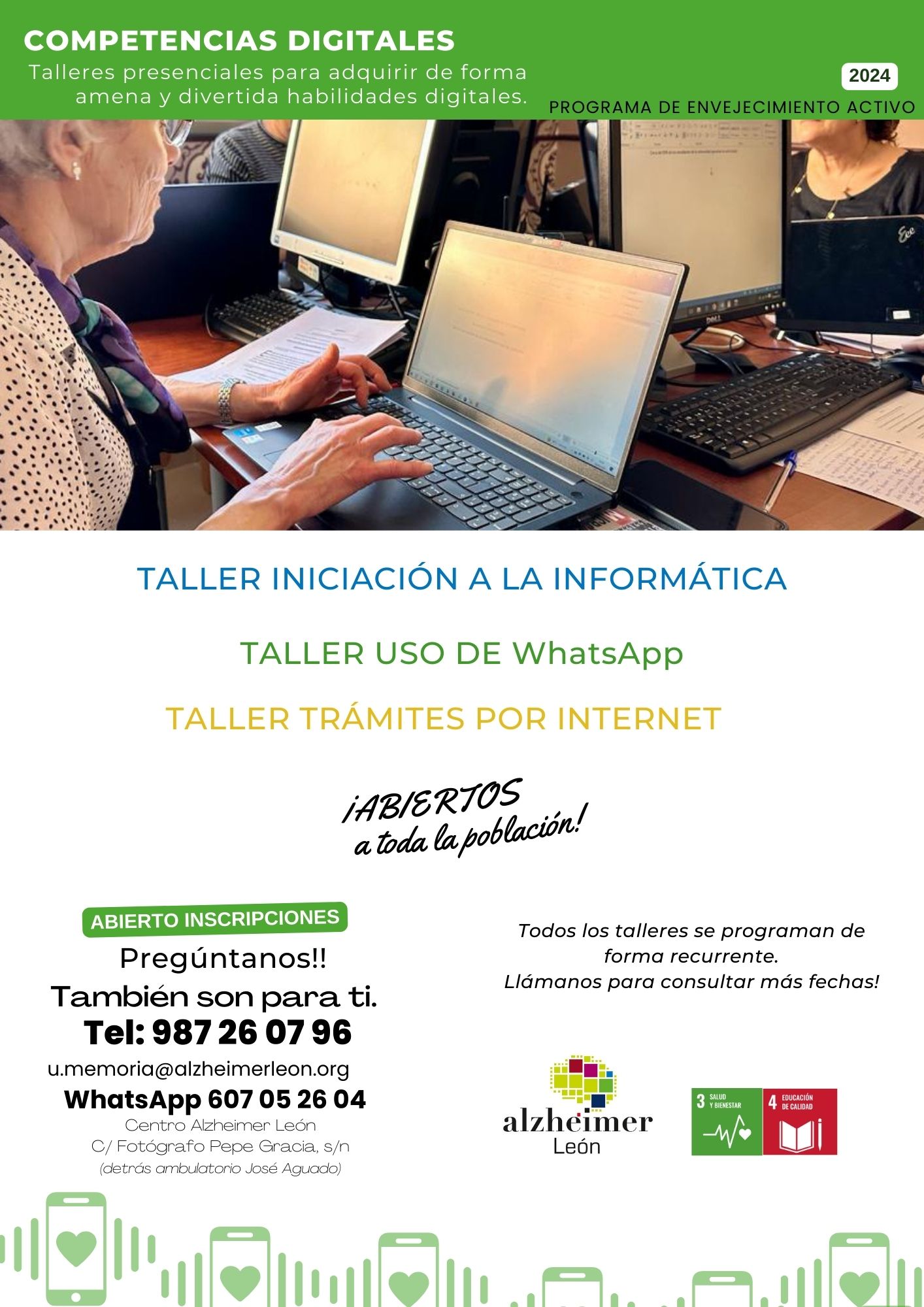 cartel talleres competencias digitales promoción del envejecimiento activo 2023